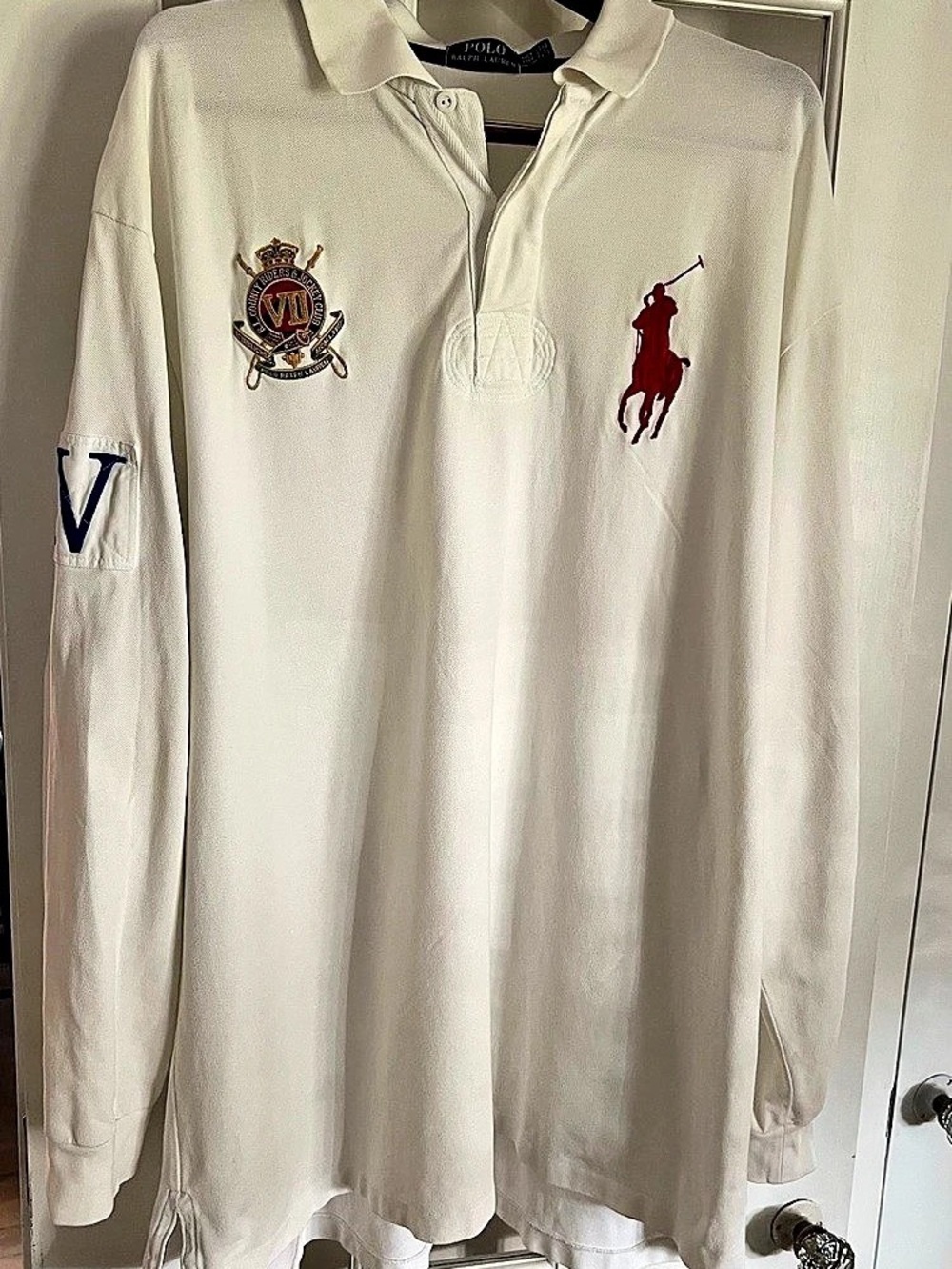 Polo Ralph Lauren Long-Sleeve Crest Mesh Polo Shirt White 3XL Tall